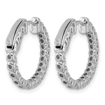 True Origin Lab Grown Diamond Round Hoops with Safety Clasps - 14k White Gold