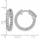 Diamond Hoops with Safety Clasps - 14k White Gold / Diamond / I1 (AA)
