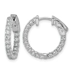 Diamond Hoops with Safety Clasps - 14k White Gold / Diamond, Lab Grown / VS/SI+ G+