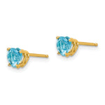 14k Heart Gemstone earring - 14k Yellow Gold / Topaz (Swiss Blue) / 5 mm