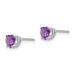 14k Heart Gemstone earring - 14k White Gold / Amethyst / 5 mm