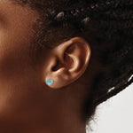 14k Heart Gemstone earring - 14k White Gold / Topaz (Swiss Blue) / 5 mm