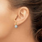 Rice Freshwater Cultured Pearl Dangle Post Earrings - 14k Yellow Gold / 8 to 9 mm (range) / Grey