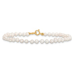 14k Madi K 3-4mm White Egg Shape Freshwater Cultured Pearl 6 inch Bracelet, view 3