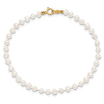 14k Madi K 3-4mm White Egg Shape Freshwater Cultured Pearl 6 inch Bracelet, view 4