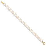 14k Madi K 4-5mm White Egg Shape Freshwater Cultured Pearl 5 inch Bracelet, view 2