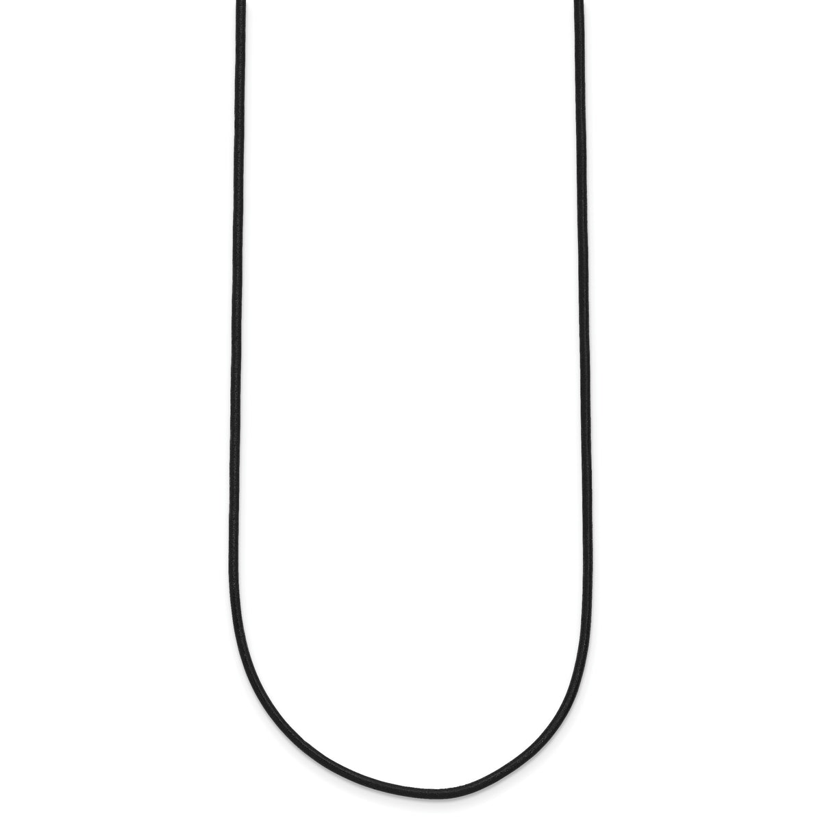 14k White Gold 1.5mm Black Leather Cord Necklace - 16 inch