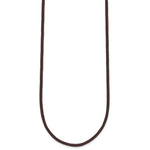 14k Yellow 2mm Brown Leather Cord Necklace - 16 inch