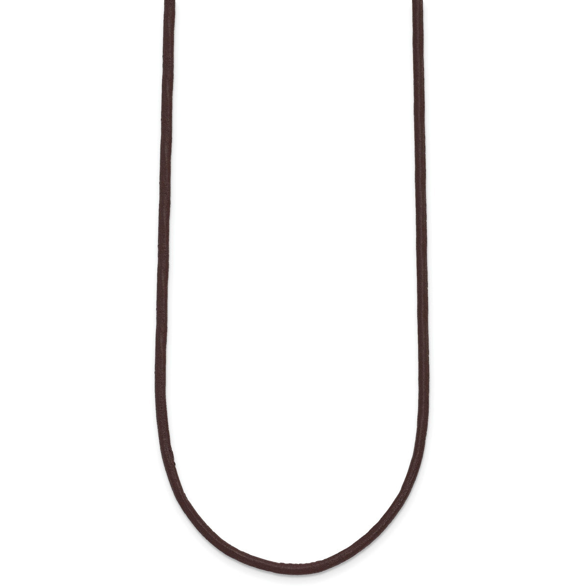 14k Yellow 2mm Brown Leather Cord Necklace - 16 inch
