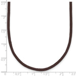 14k Yellow 2mm Brown Leather Cord Necklace - 16 inch