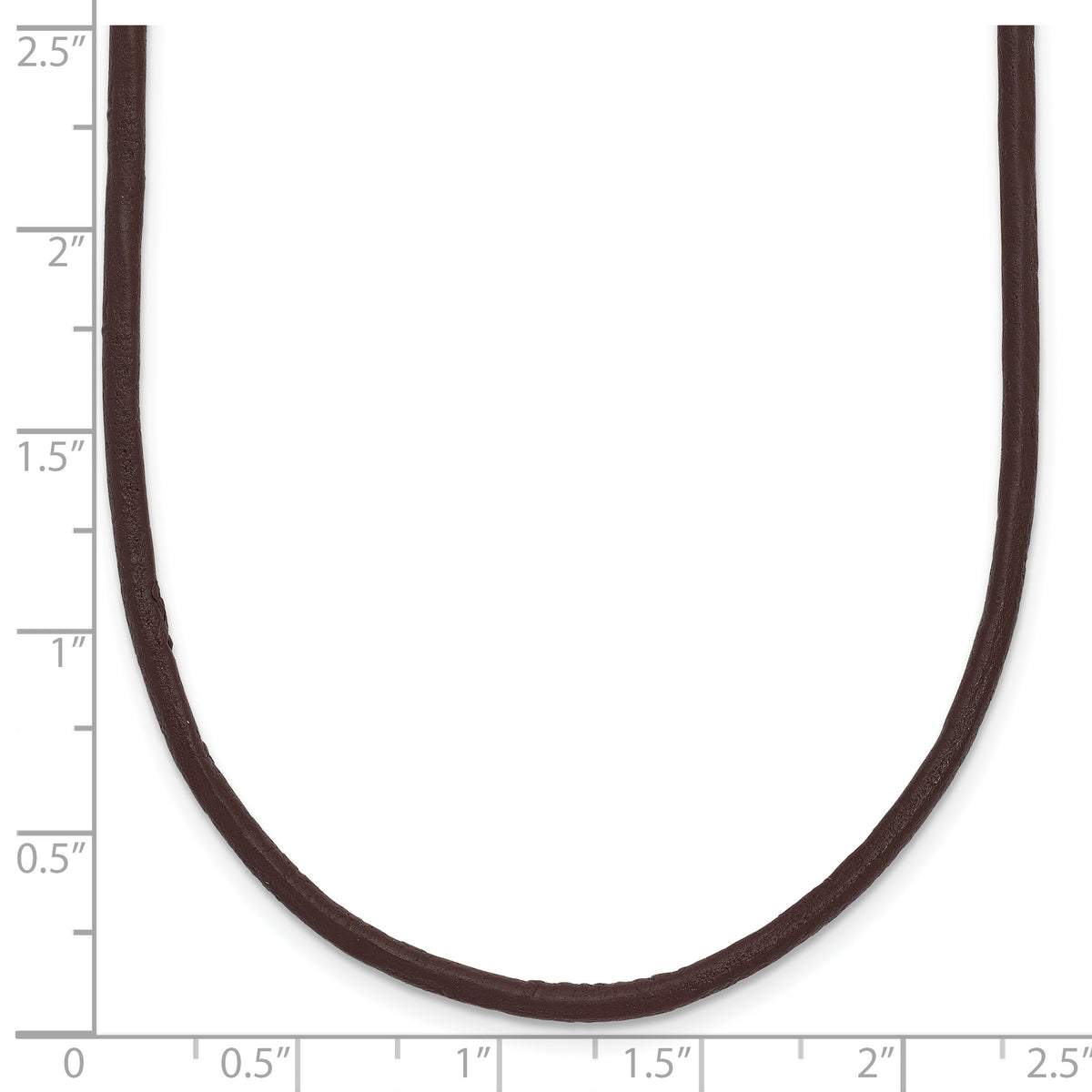 14k Yellow 2mm Brown Leather Cord Necklace - 16 inch