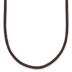 14k Yellow 2mm Brown Leather Cord Necklace - 16 inch