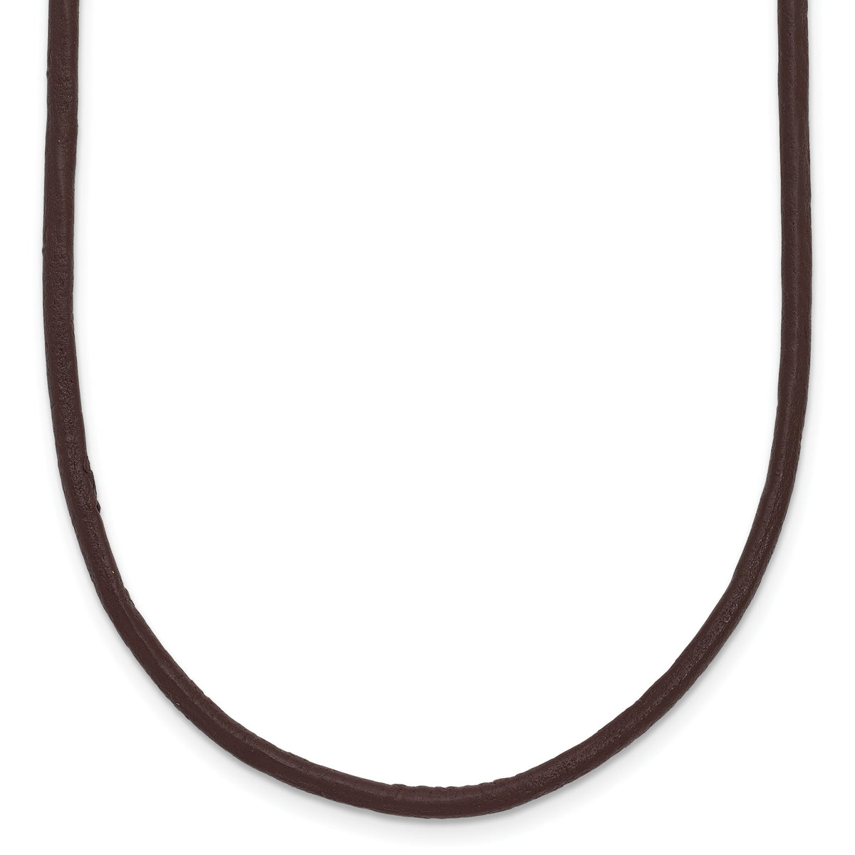 14k Yellow 2mm Brown Leather Cord Necklace - 16 inch