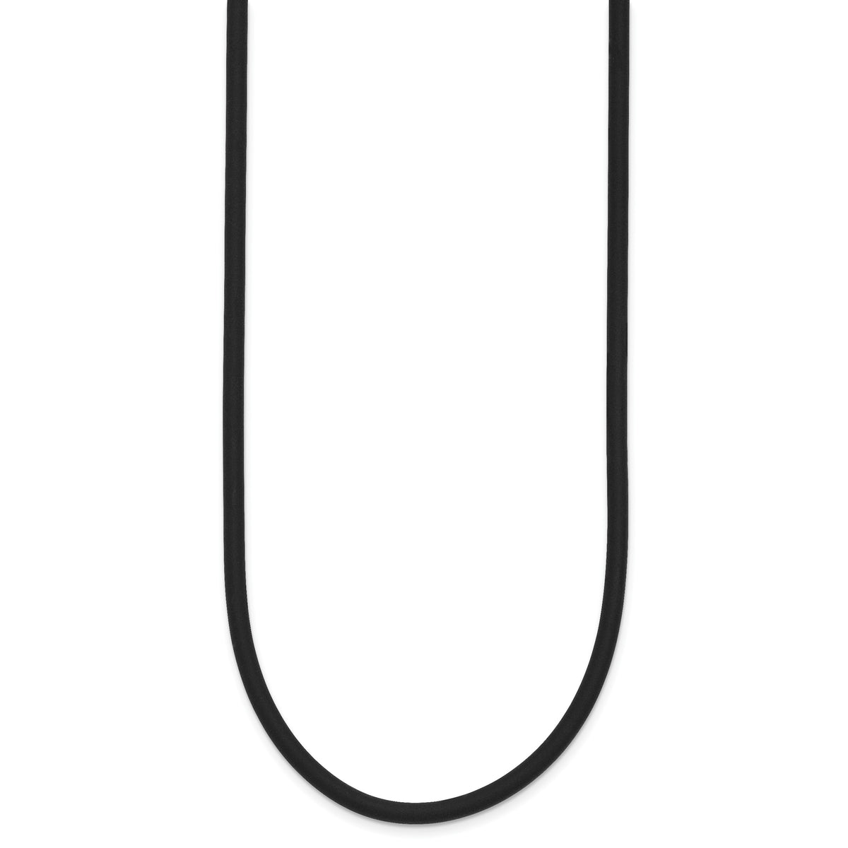 14k Yellow 3mm 16 inch Black Rubber Cord Necklace