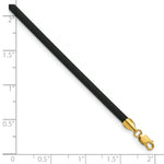 14k Yellow 3mm 16 inch Black Rubber Cord Necklace