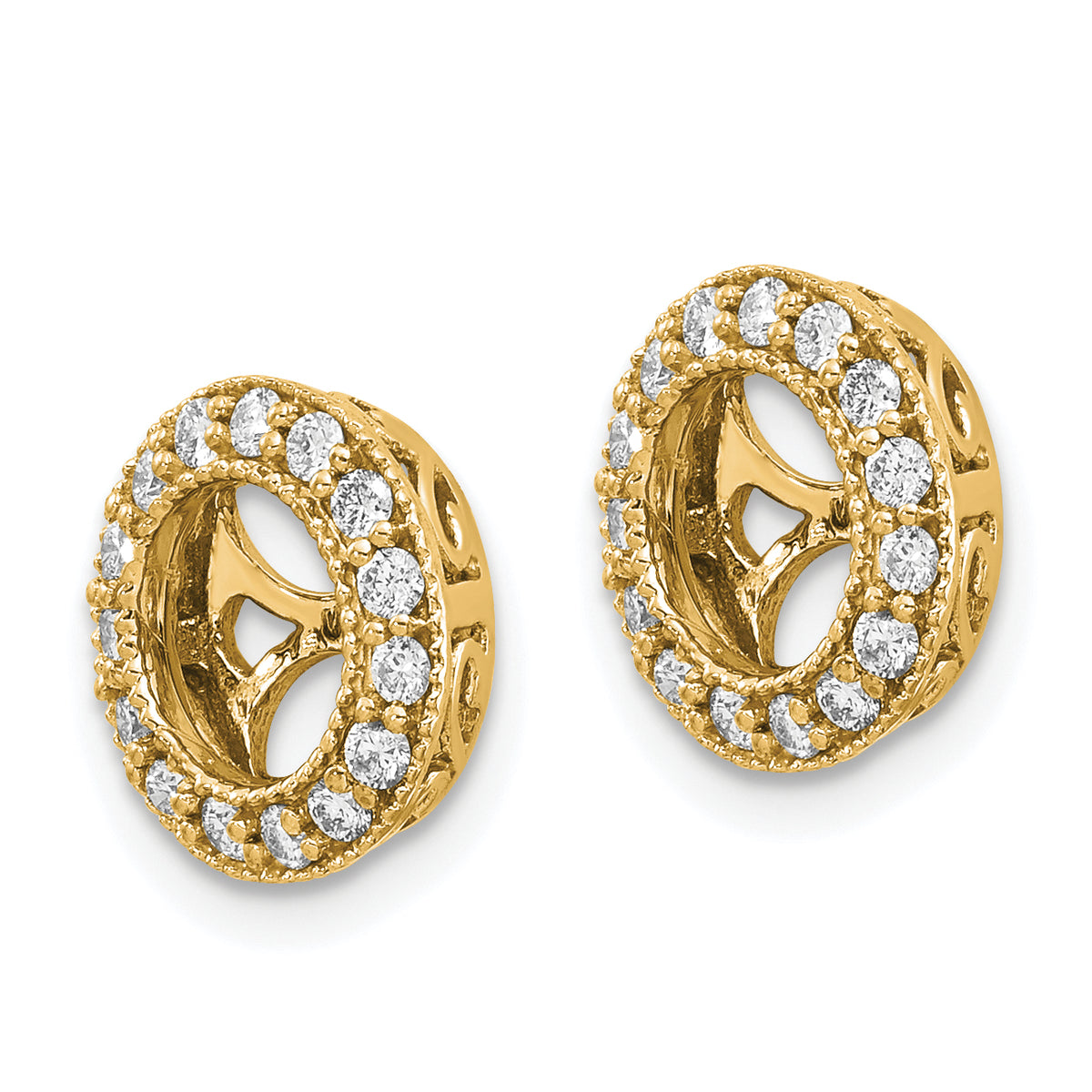14k 1/3 carat A Diamond Circle Earring Jackets