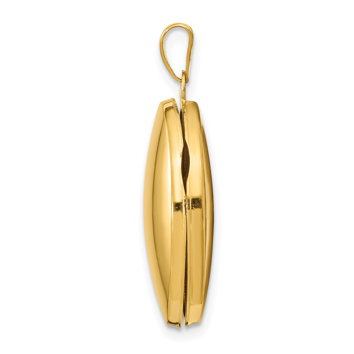 Gold Polished Oval Locket - 14k Yellow Gold / 17 mm