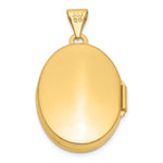 Gold Polished Oval Locket - 14k Yellow Gold / 17 mm
