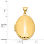Gold Polished Oval Locket - 14k Yellow Gold / 17 mm