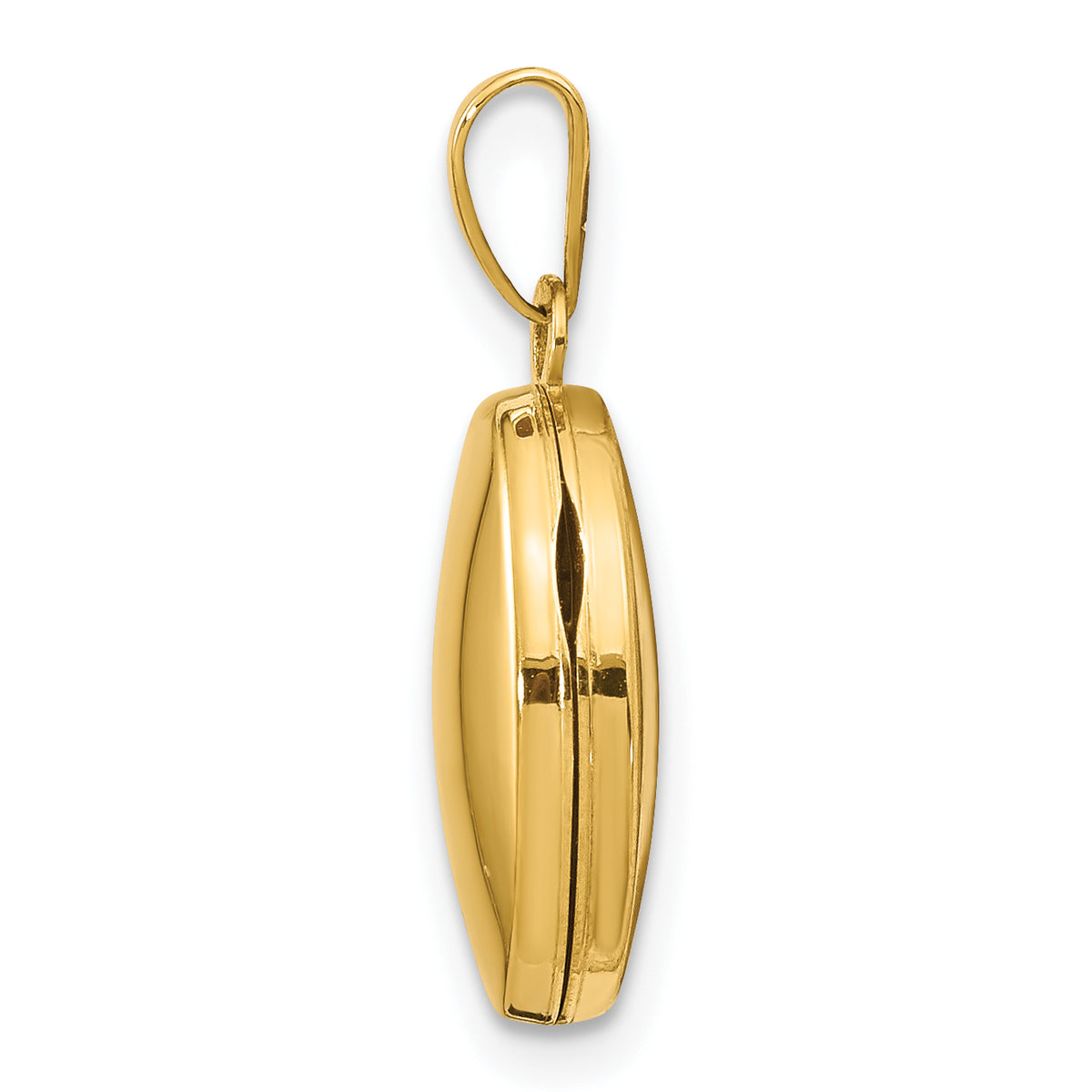 Gold Polished Oval Locket - 14k Yellow Gold / 11 mm
