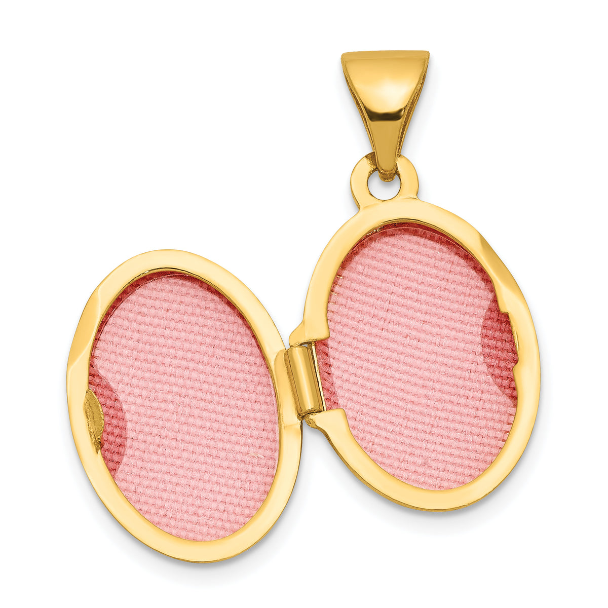 Gold Polished Oval Locket - 14k Yellow Gold / 11 mm