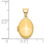 Gold Polished Oval Locket - 14k Yellow Gold / 11 mm