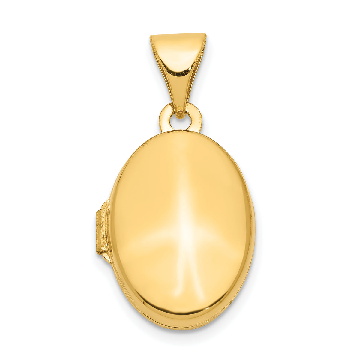 Gold Polished Oval Locket - 14k Yellow Gold / 11 mm