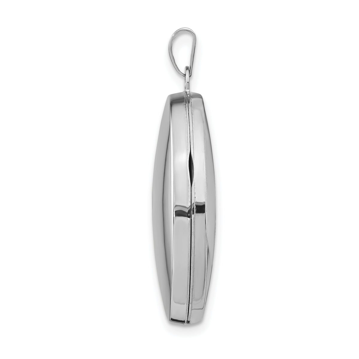 Gold Polished Oval Locket - 14k White Gold / 19.55 mm