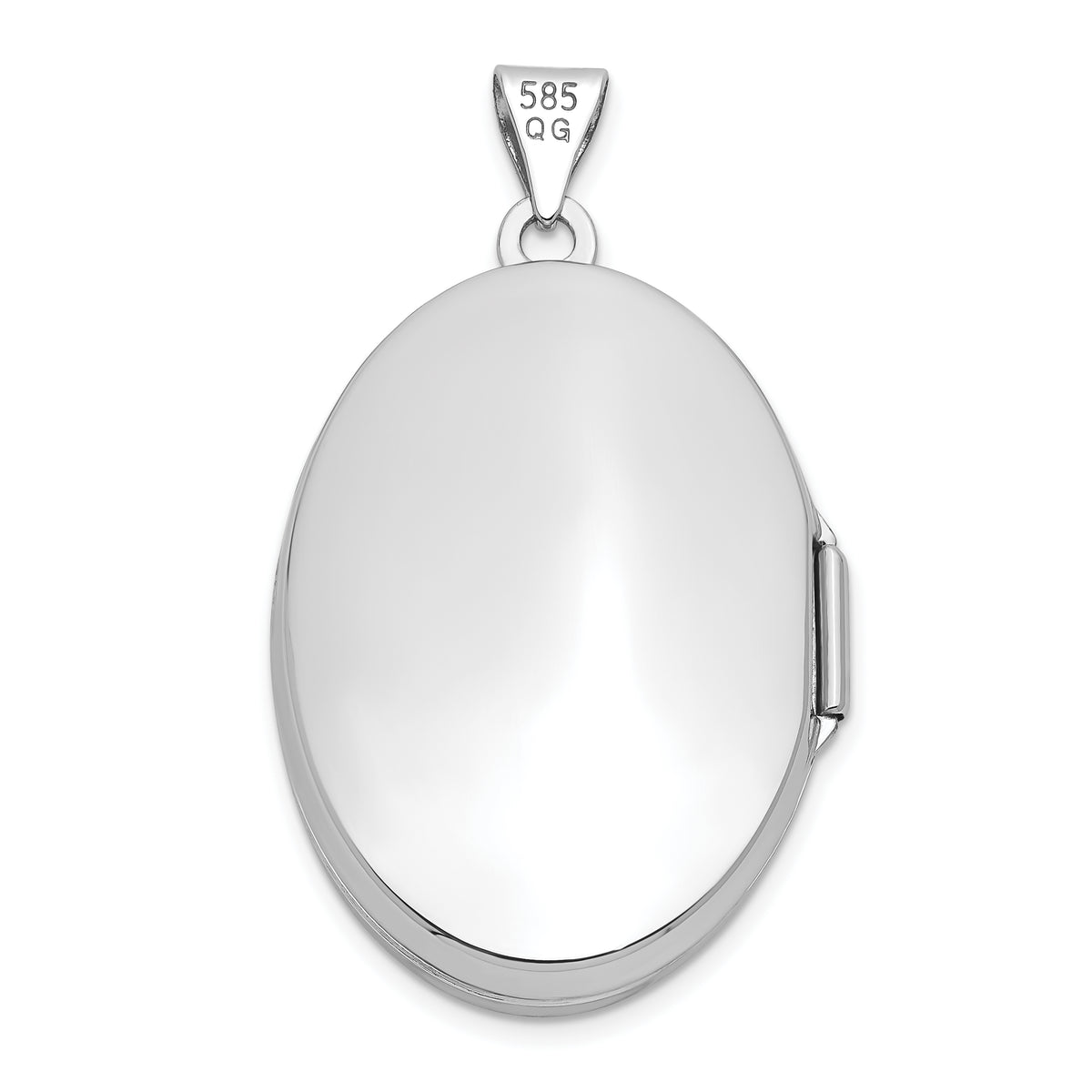 Gold Polished Oval Locket - 14k White Gold / 19.55 mm