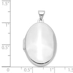 Gold Polished Oval Locket - 14k White Gold / 19.55 mm