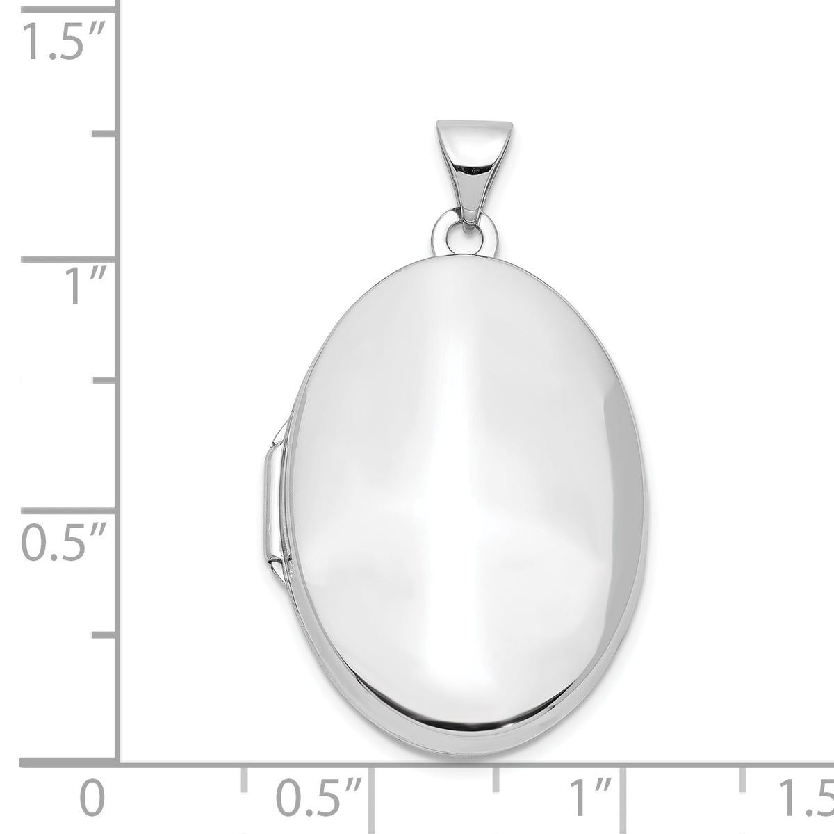 Gold Polished Oval Locket - 14k White Gold / 19.55 mm