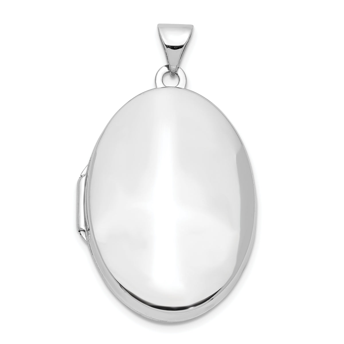 Gold Polished Oval Locket - 14k White Gold / 19.55 mm