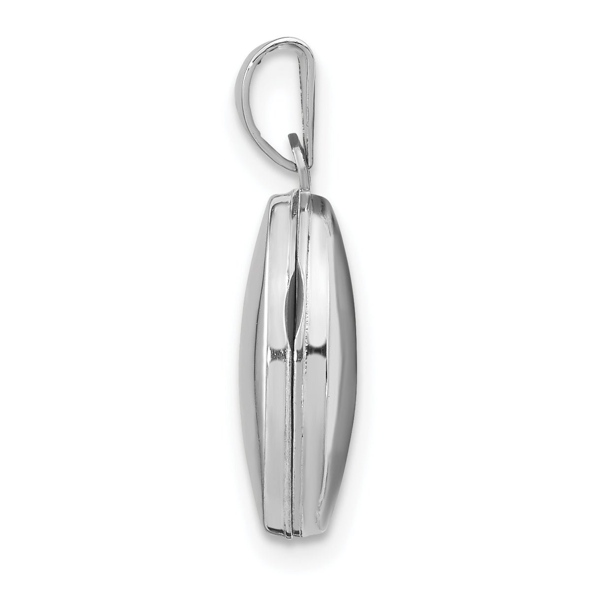 Gold Polished Oval Locket - 14k White Gold / 11.15 mm