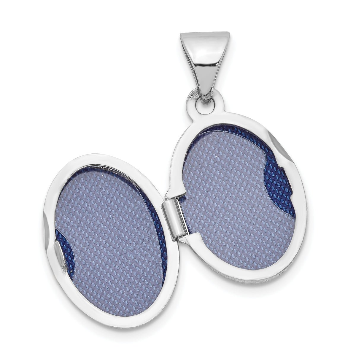Gold Polished Oval Locket - 14k White Gold / 11.15 mm