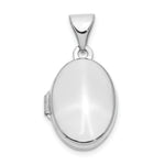 Gold Polished Oval Locket - 14k White Gold / 11.15 mm