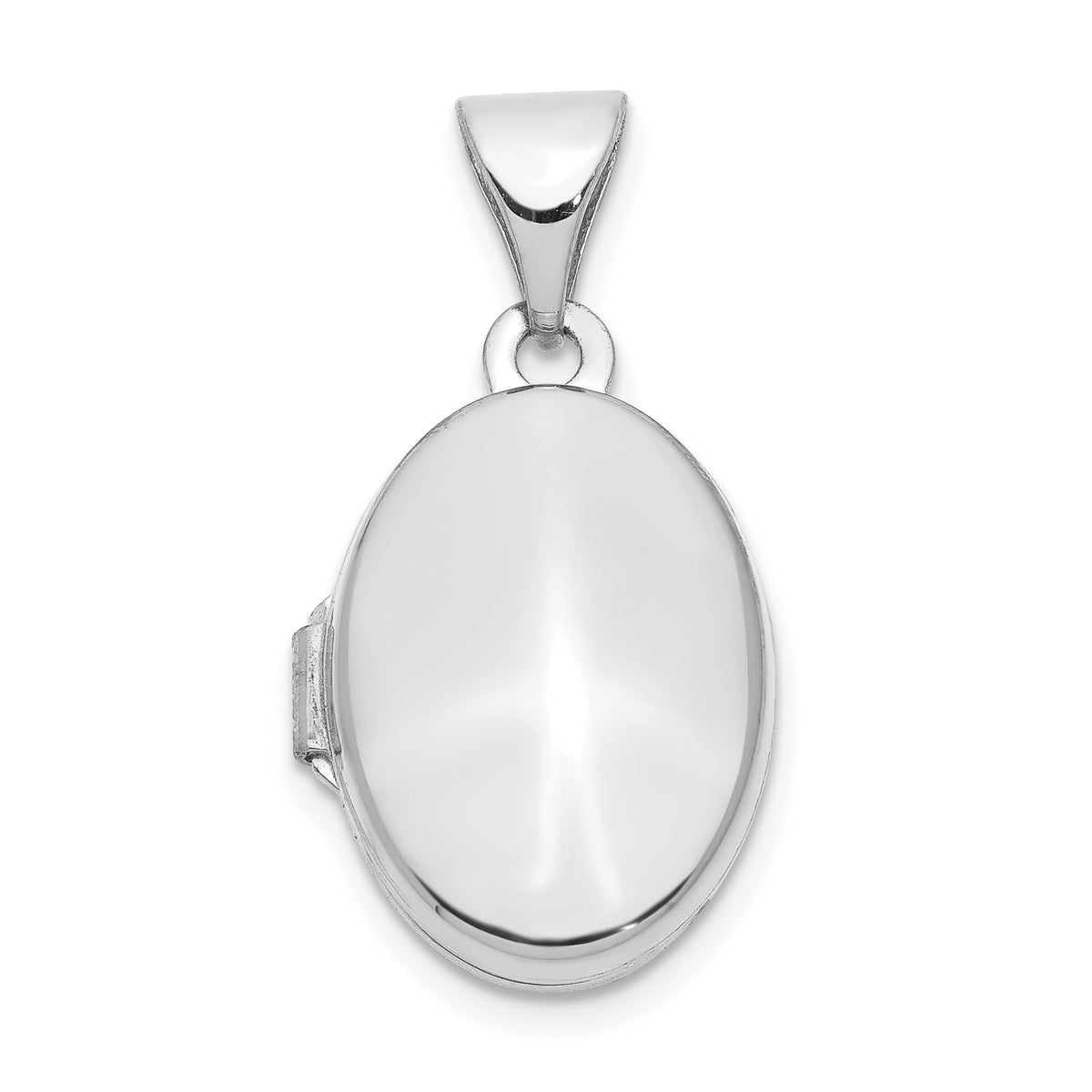 Gold Polished Oval Locket - 14k White Gold / 11.15 mm#14k White Gold_11.15 mm