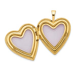 14k Diamond Satin and Diamond-cut Cross 20mm Heart Locket