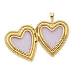 14k Gold Diamond Star 20mm Heart Locket, view 4 - 14k Yellow Gold