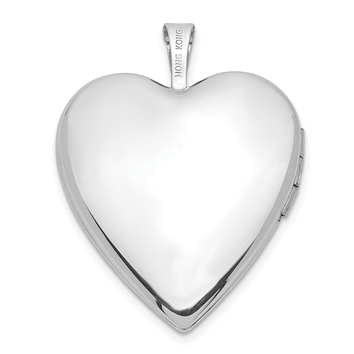 14k Gold Diamond Star 20mm Heart Locket, view 3 - 14k White Gold