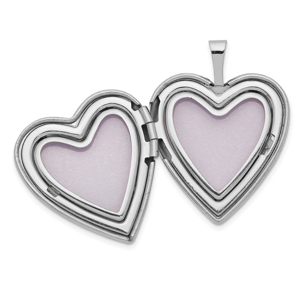 14k Gold Diamond Star 20mm Heart Locket, view 4 - 14k White Gold