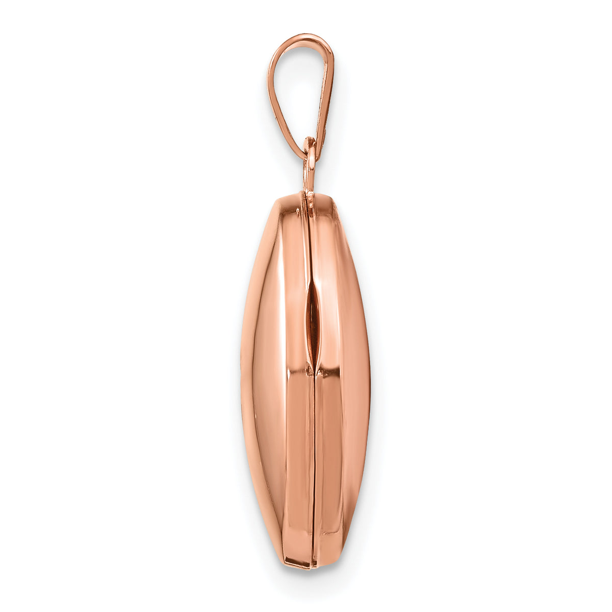 14k Rose Gold Diamond Star 17mm Oval Locket, view 2