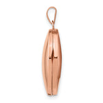 Gold Polished Oval Locket - 14k Rose Gold / 17 mm
