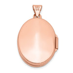 Gold Polished Oval Locket - 14k Rose Gold / 17 mm