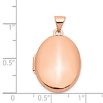 Gold Polished Oval Locket - 14k Rose Gold / 17 mm