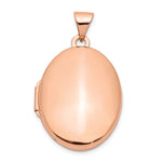 Gold Polished Oval Locket - 14k Rose Gold / 17 mm