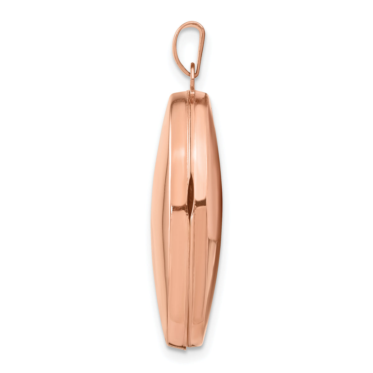 Gold Polished Oval Locket - 14k Rose Gold / 19.5 mm
