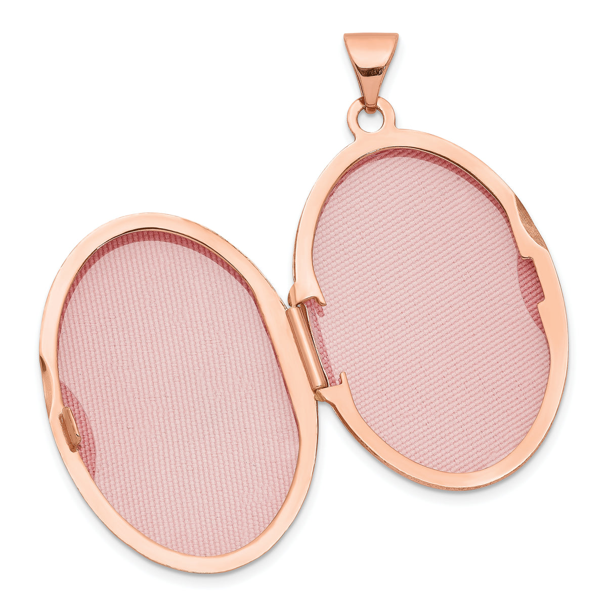Gold Polished Oval Locket - 14k Rose Gold / 19.5 mm