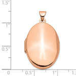 Gold Polished Oval Locket - 14k Rose Gold / 19.5 mm