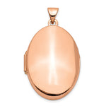 Gold Polished Oval Locket - 14k Rose Gold / 19.5 mm