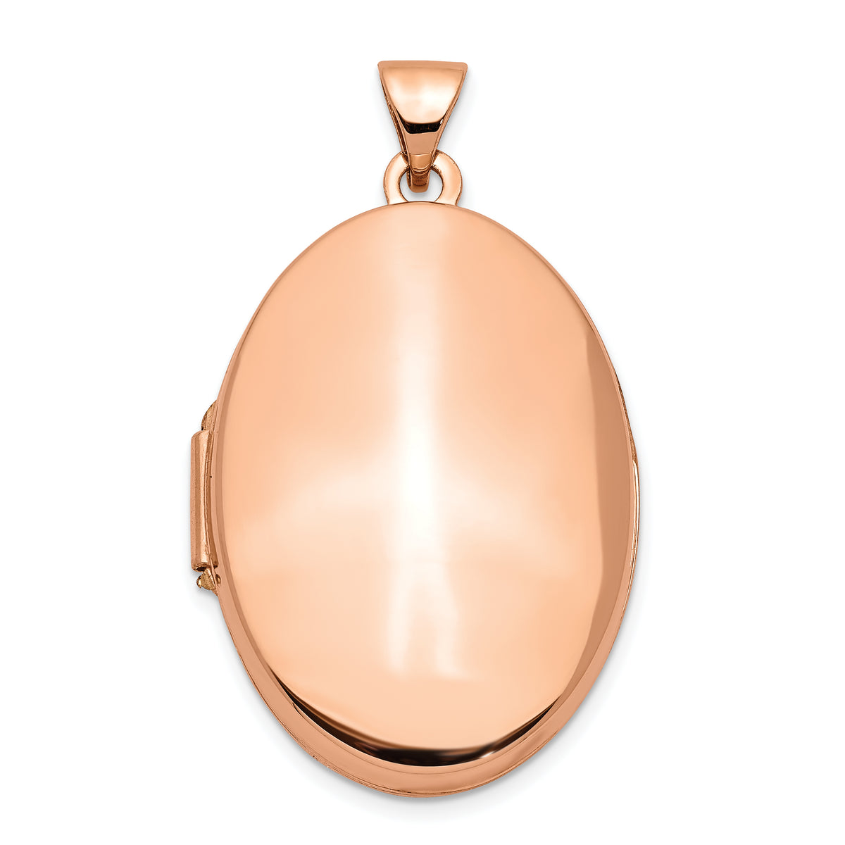 Gold Polished Oval Locket - 14k Rose Gold / 19.5 mm